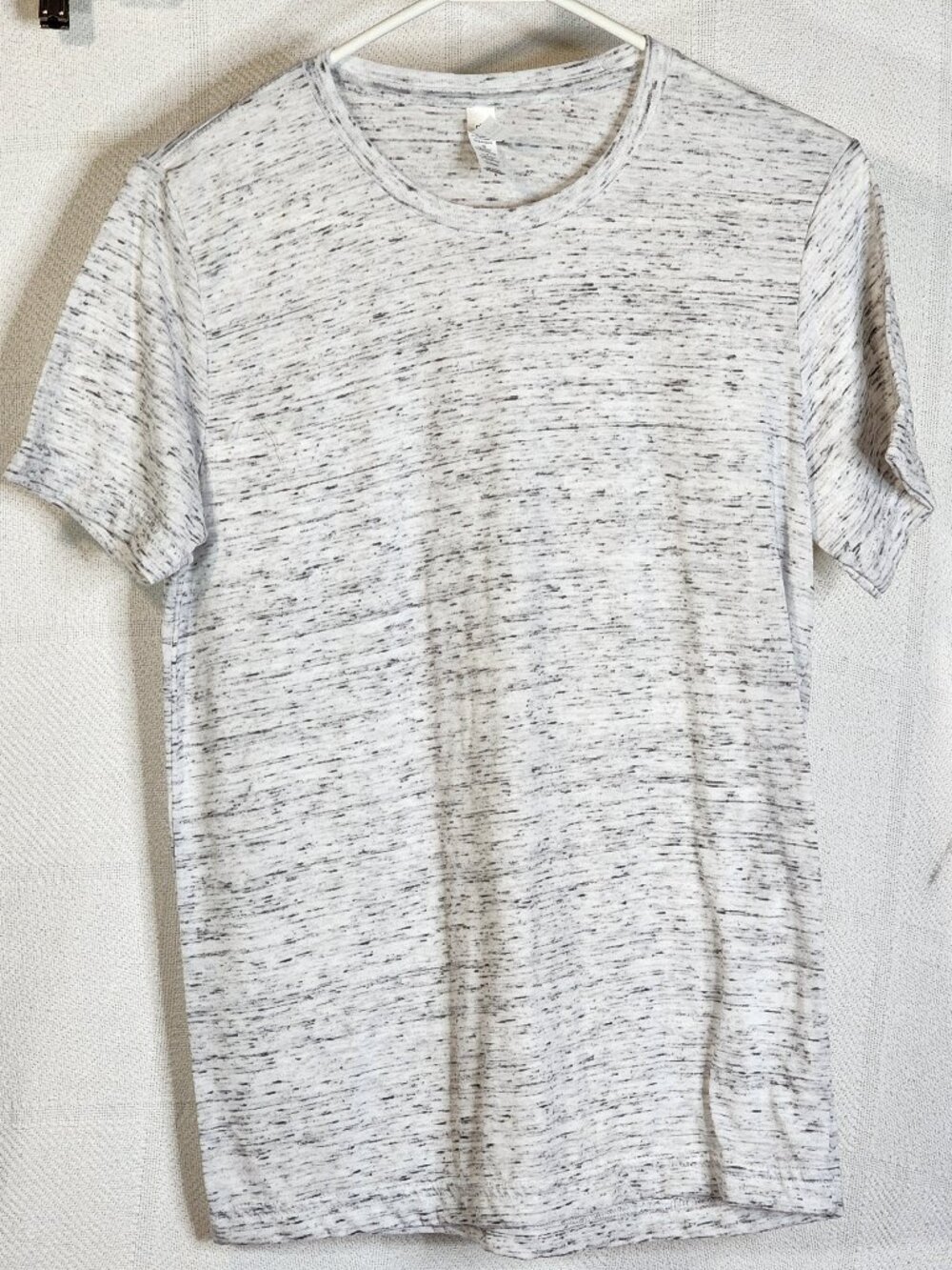 Bella + Canvas Signature Textures White Fleck Poly Cotton Super Soft SS Tee Sz S